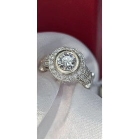 Каблучка із білого золота з діамантами 2,288 ct